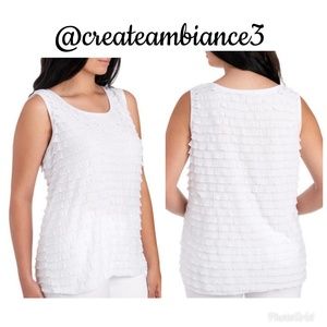 Cascading Ruffle Sleeveless Top